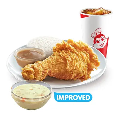1 - pc. Chickenjoy w/ Chicken Macaroni Soup & Drink