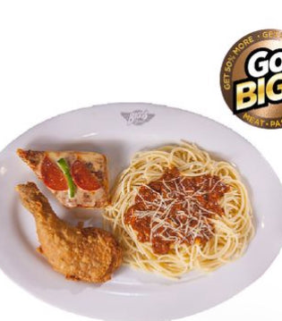 Bigg's Chicken, Spaghetti And Pizza Bread